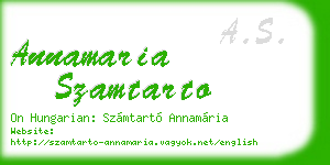 annamaria szamtarto business card